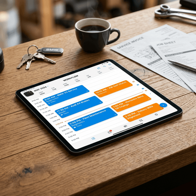 Tablero de flujo de trabajo del taller